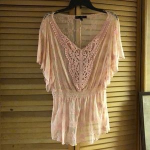 Baby pink lace top